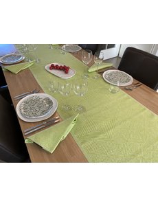 Klässbols Linneväveri Klässbols – Table runner Gåsöga – Lime green – 50 x 250 cm