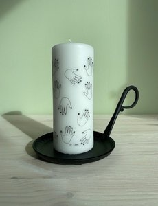 Rustik Lys Rustik Lys - Pillar candle black and white High five by Kimmi - 6x15cm
