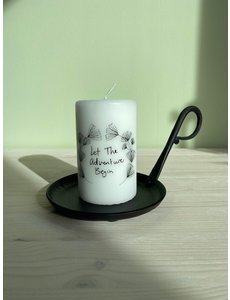 Rustik Lys Rustik Lys - Pillar candle black and white Adventure by Kimmi - 6x10cm
