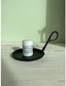 Rustik Lys Rustik Lys - Stompkaars zwart wit Ivy by Kimmi - 4x6cm