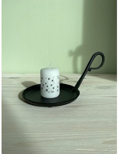 Rustik Lys Rustik Lys - Pillar candle black and white Wish by Kimmi - 4x6cm