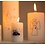 Rustik Lys Rustik Lys - Pillar candle black and white Arrow by Kimmi - 4x6cm