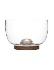 Sagaform Sagaform - Nature - Glass serving bowl - Large, with removable oak bottom
