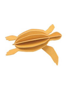 LOVI Lovi Zeeschildpad 8cm Warm geel Berkenhout