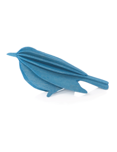 LOVI Lovi Bird 16 cm Blauw Berkenhout