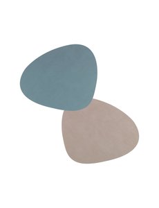 LIND DNA LIND DNA set van 2 Curve Placemats Dubbelzijdig Leer - NUPO Lichtblauw en NUPO Lichtgrijs
