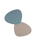 LIND DNA LIND DNA set of 2 Curve Placemats Double-sided Leather - NUPO Light Blue and NUPO Light Gray
