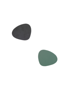 LIND DNA LIND DNA set of 4 Curve Coasters Double-sided Leather - NUPO Pastel Green and CLOUD Anthracite Gray
