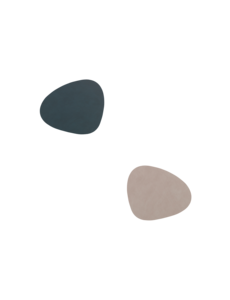 LIND DNA LIND DNA set of 4 Curve Coasters Double-sided Leather - NUPO Anthracite Gray and NUPO Light Gray