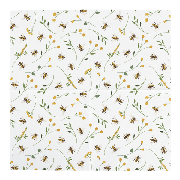 Esschert Design Esschert Design - Bee Napkins - 33x33cm