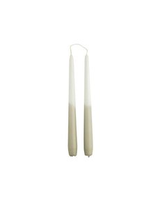 Rustik Lys Rustik Lys – Twin Dip Dye Dinner Candles – Linen – set of 2