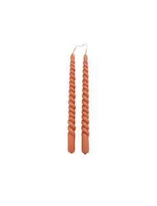 Rustik Lys Rustik Lys – Swirl Dinner Candles - Brique - set of 2 pieces