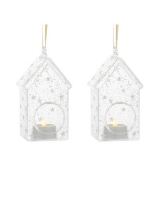 Sirius Sirius – Romantic Holger Glazen Huisjes - set van 2 stuks – hoogte 18cm (geschikt voor afstandsbediening)