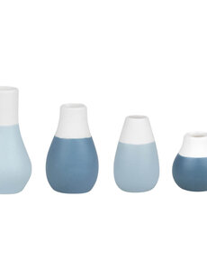 Räder Design Räder - Mini Pastel Blauwe vaasjes set van 4 stuks - Ø 4cm en hoogte 4,5-8cm