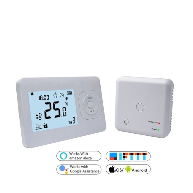 Quality Heating Termostato programable inalámbrico Wifi con receptor