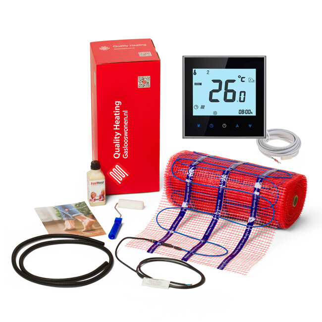 Quality Heating Juego de alfombrillas de 150 vatios con termostato programable Soft Touch de 7 días