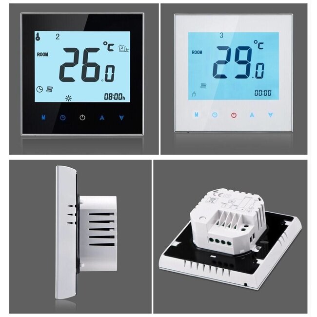 Quality Heating Juego de alfombrillas de 200 vatios con termostato programable Soft Touch de 7 días