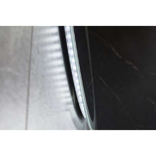 Bella Mirror Espejo redondo 80 cm sin marco, iluminación LED empotrada y anti-condensación