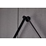 Bella Mirror Espejo redondo 80 cm con marco negro cinturón de moda, iluminación LED empotrada y antivaho