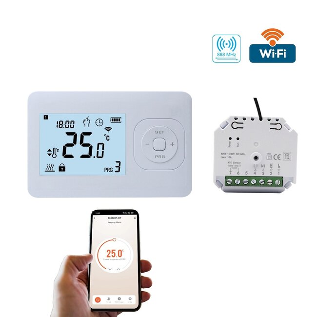 Quality Heating Termostato programable inalámbrico QH Wifi Basic