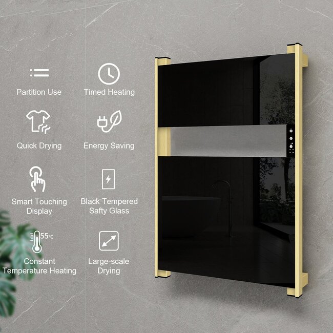 Quality Heating Radiador eléctrico Maverick 90Watt negro-dorado