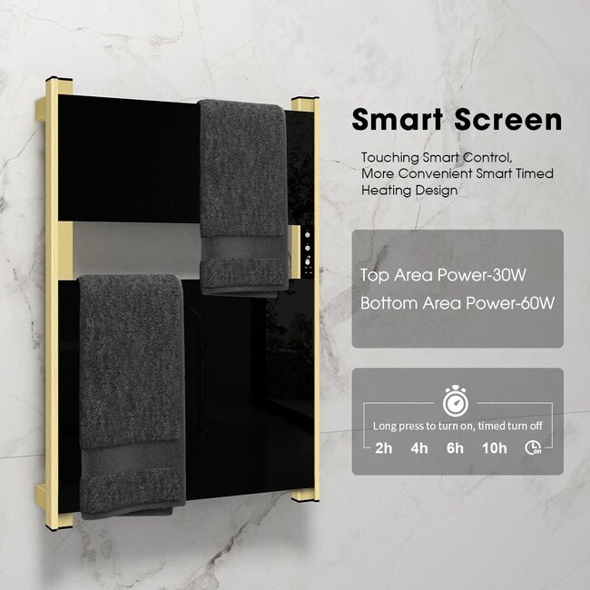 Quality Heating Radiador eléctrico Maverick 90Watt negro-dorado