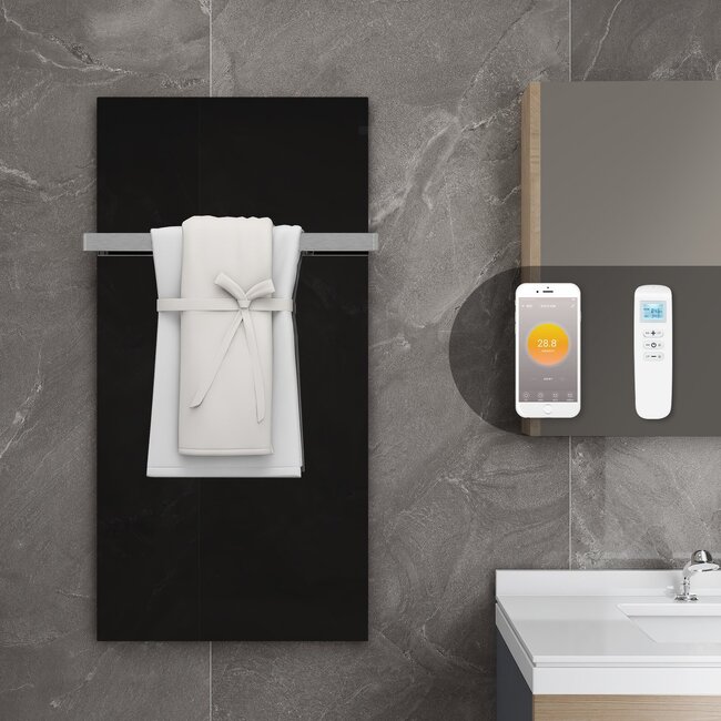 Quality Heating QH-GD Panel infrarrojo de cristal GD Black Series 60 x 120 cm - 700 vatios