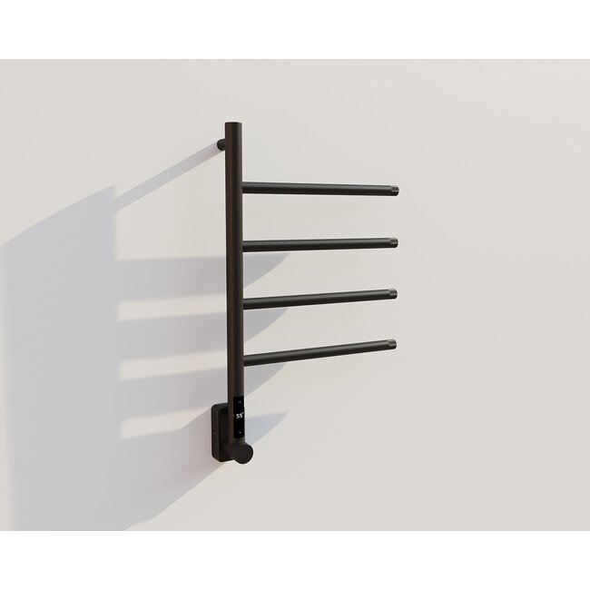 Quality Heating Radiador toallero eléctrico negro con termostato