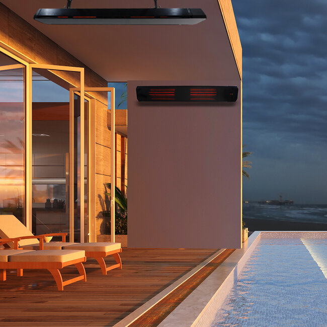 Quality Heating Calefactor infrarrojo de patio Calore negro 1600 - 2200Watt ajustable