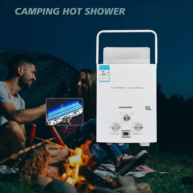 Quality Heating Géiser de propano - Géiser de GLP Caldera de 6 litros/minuto