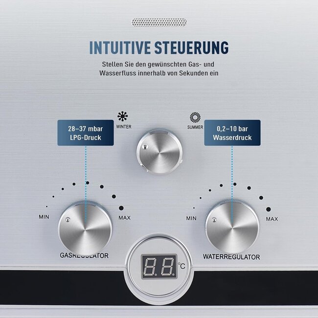 Quality Heating Géiser de propano - Géiser de GLP Caldera de 6 litros/minuto