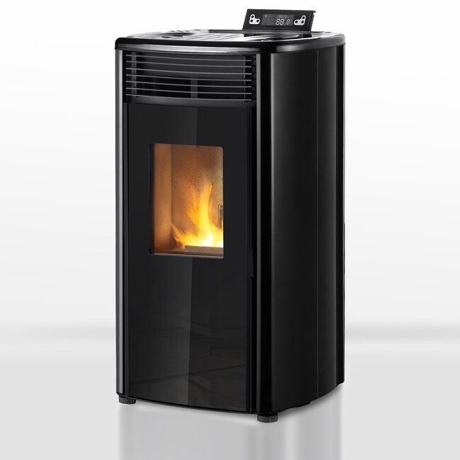 Quality Heating Estufa de pellets - 9,9 kW - para 80-100 m2 - 5 niveles - temporizador - CR9 - doble puerta