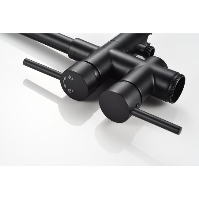 Nurion Mezclador independiente para bañera - incluye teleducha - negro mate