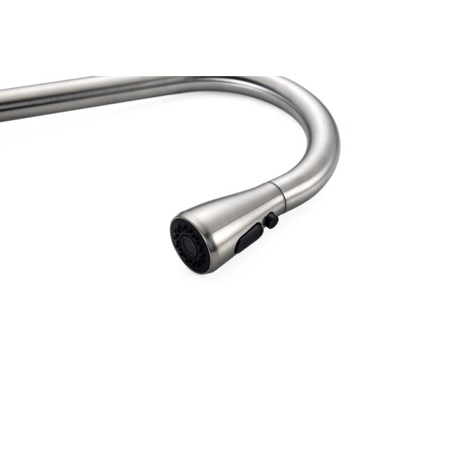 Nurion Grifo de cocina Nurion plata con caño