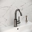 Nurion Grifo de lavabo Gun Metal con caño giratorio de 180 grados
