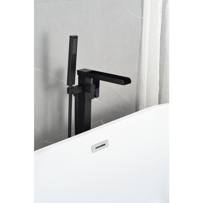 Nurion Mezclador independiente para bañera - incluye teleducha - negro mate