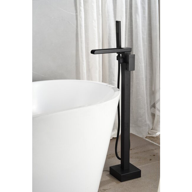 Nurion Mezclador independiente para bañera - incluye teleducha - negro mate