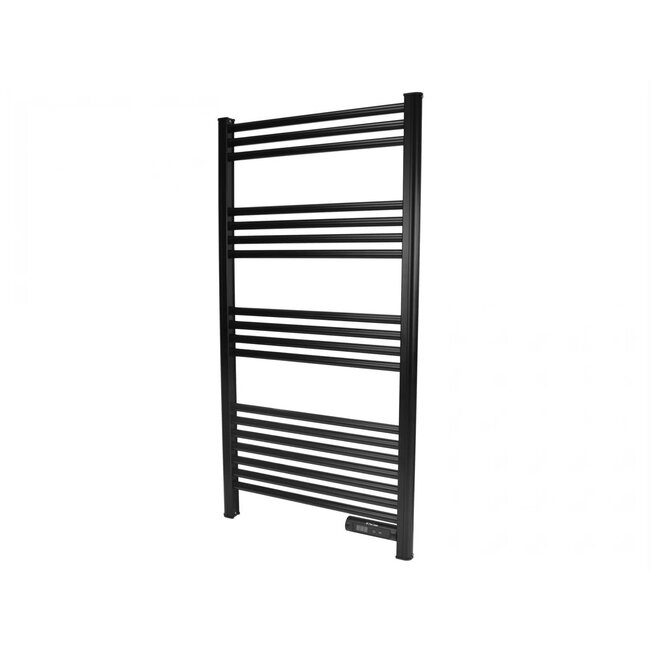 Quality Heating Radiador de toallas eléctrico inteligente con control digital negro 425Watt