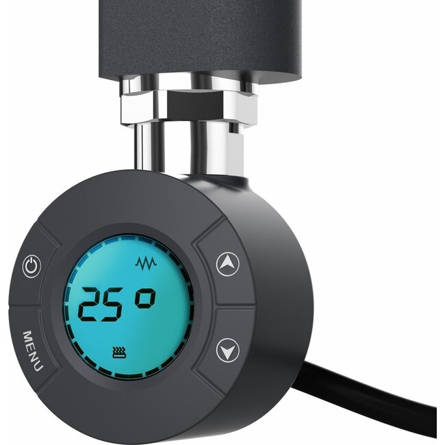 Quality Heating Radiador Eléctrico para Toallas con Termostato Digital - Radiador de Baño - 1200 × 500 mm - Negro Mate - 500 Watt