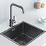 Nurion Nurion Fregadero Metal Negro 39,5 x 34,5- Fregadero Cocina - Fregaderos Cocina - Fregadero Cocina - sin agujero para grifo acero inoxidable
