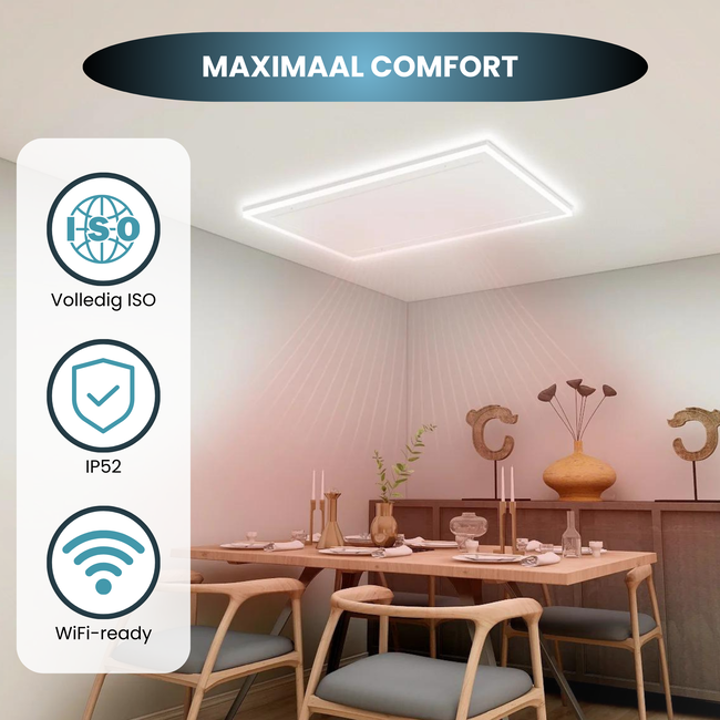 Quality Heating QH-HL Serie Wifi infraroodpaneel met led verlichting 63x 65,5  cm 400Watt