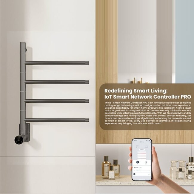 Quality Heating Radiador toallero eléctrico de aspecto metálico con termostato