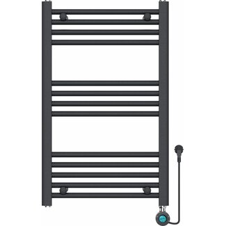 Quality Heating Handdoekradiator Elektrisch met Digitale Thermostaat - Radiator Badkamer - 800 × 500 mm - Mat zwart - 300 Watt