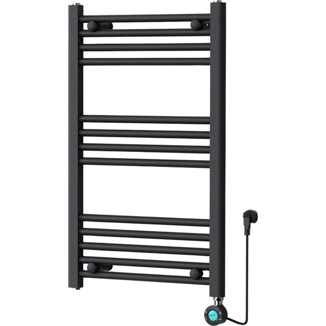 Quality Heating Handdoekradiator Elektrisch met Digitale Thermostaat - Radiator Badkamer - 800 × 500 mm - Mat zwart - 300 Watt