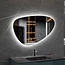 Spiegel asymmetrisch organische led verlichting en anti-condens 140 cm breed en 75 cm hoog