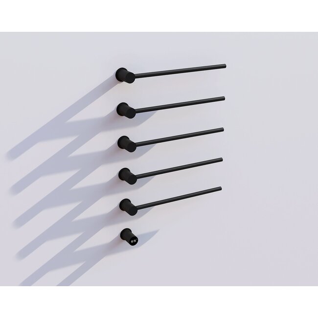 Quality Heating Radiador toallero eléctrico negro con termostato L-SR0005-B