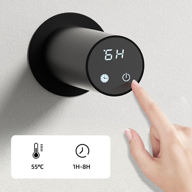 Quality Heating Radiador toallero eléctrico negro con termostato L-SR0005-B