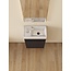 Nurion Mueble de baño Nurion Luca - lavabo blanco brillante y armario de madera negro - 41 x 22,5 x 65 cm