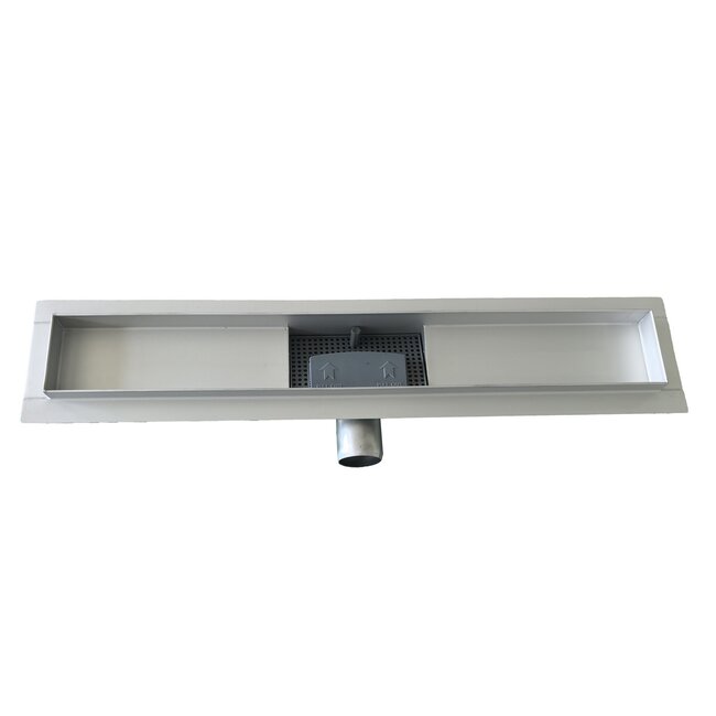 Nurion Canaleta de ducha NovaDrain completa con rejilla cerrada con brida