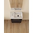 Nurion Mueble de baño Nurion Max - lavabo blanco brillante y armario de madera negro - 45 x 25 x 72 cm